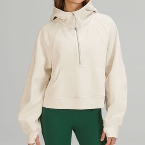 Lululemon white opal half zip scuba hoodie xs/s